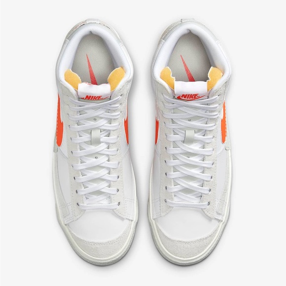 NIB Nike Blazer Mid Pro Club Men’s Sneakers 9.5 White/Light Silver/Safety Orange - Picture 2 of 15